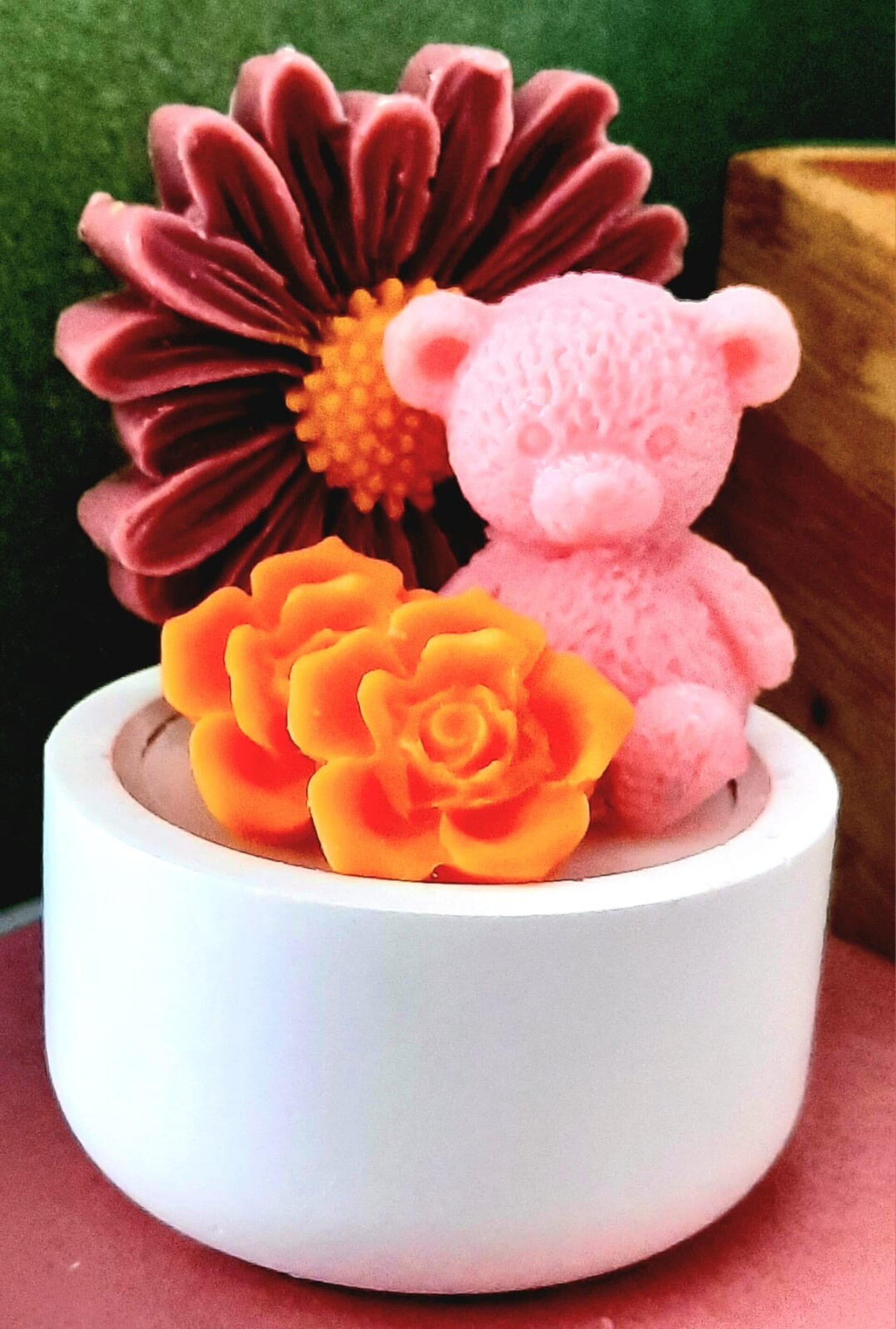 Velas Oso y flores - 1