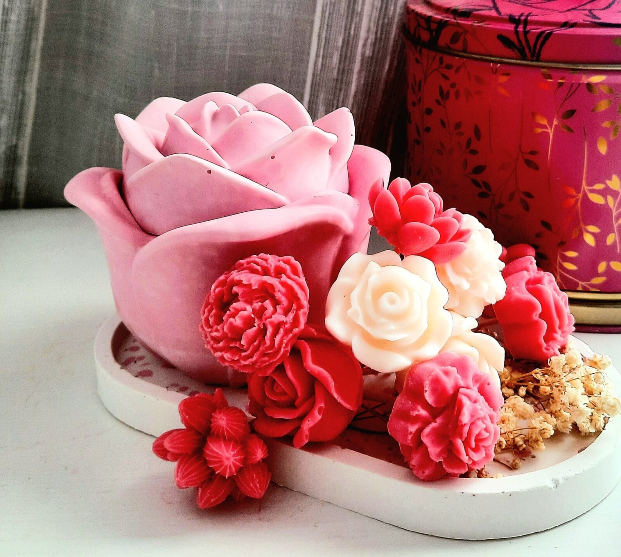 Vela recipiente "Rosa" y melts aromáticos - 3