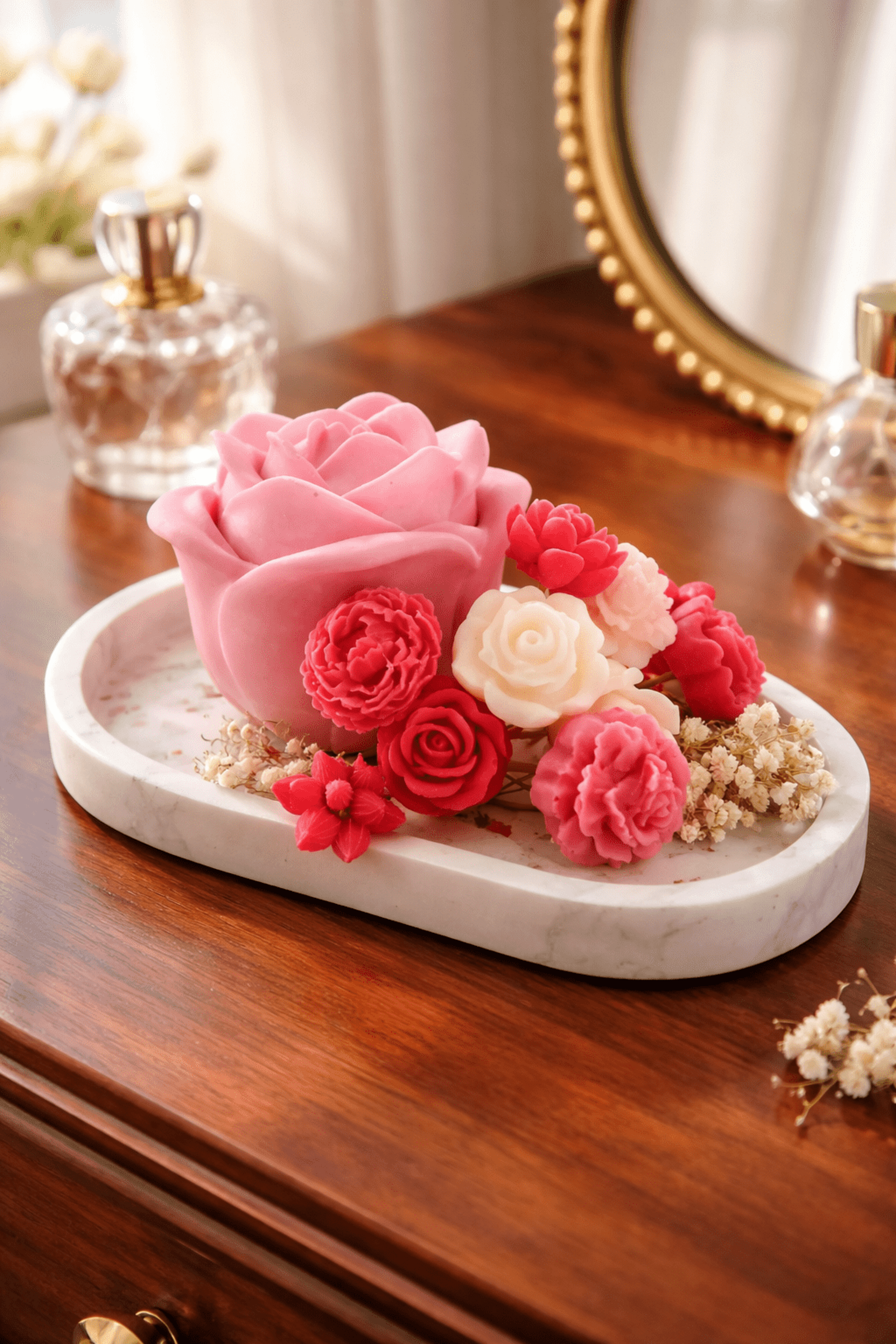 Vela recipiente "Rosa" y melts aromáticos - 2