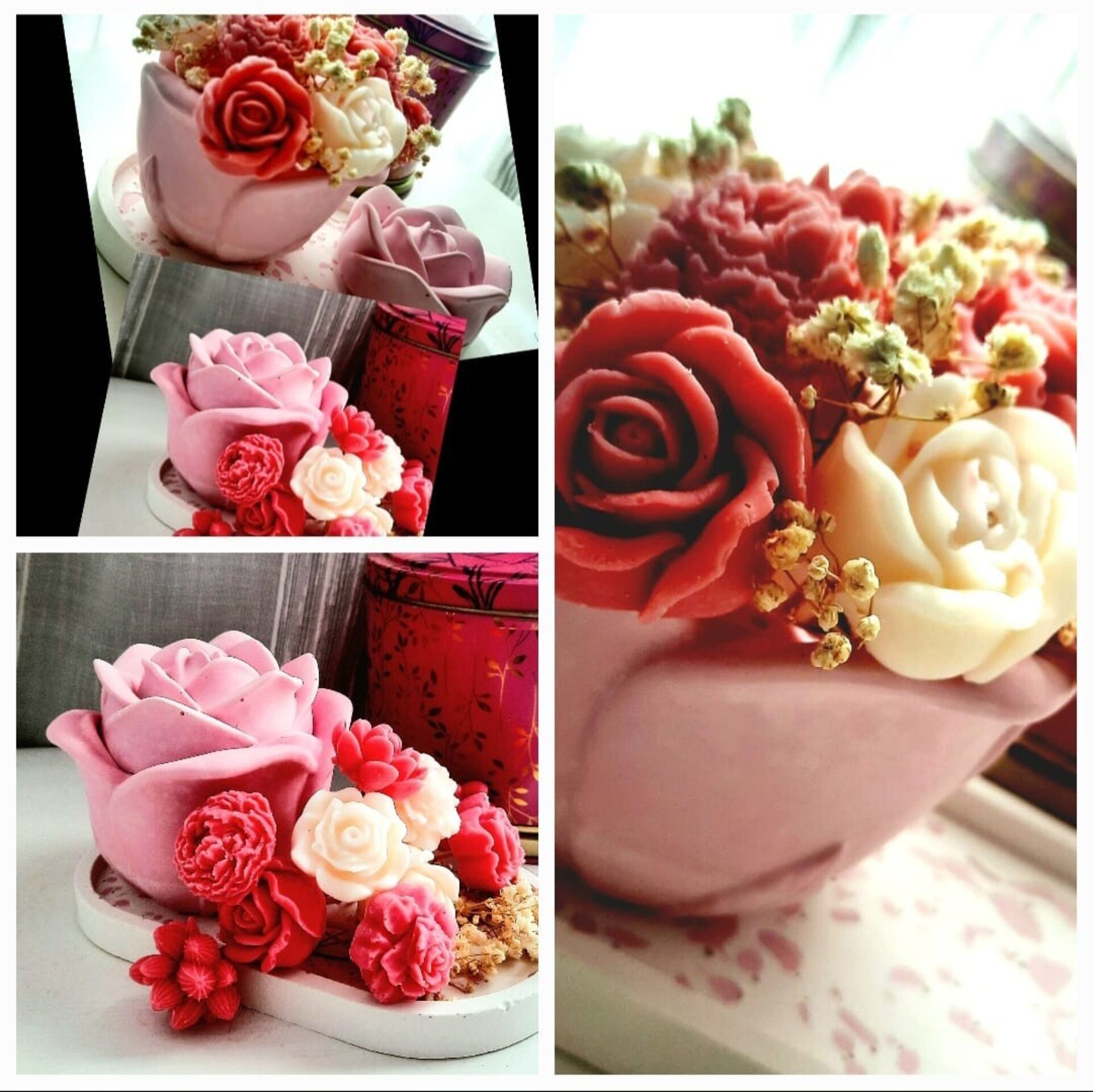 Vela recipiente "Rosa" y melts aromáticos - 4