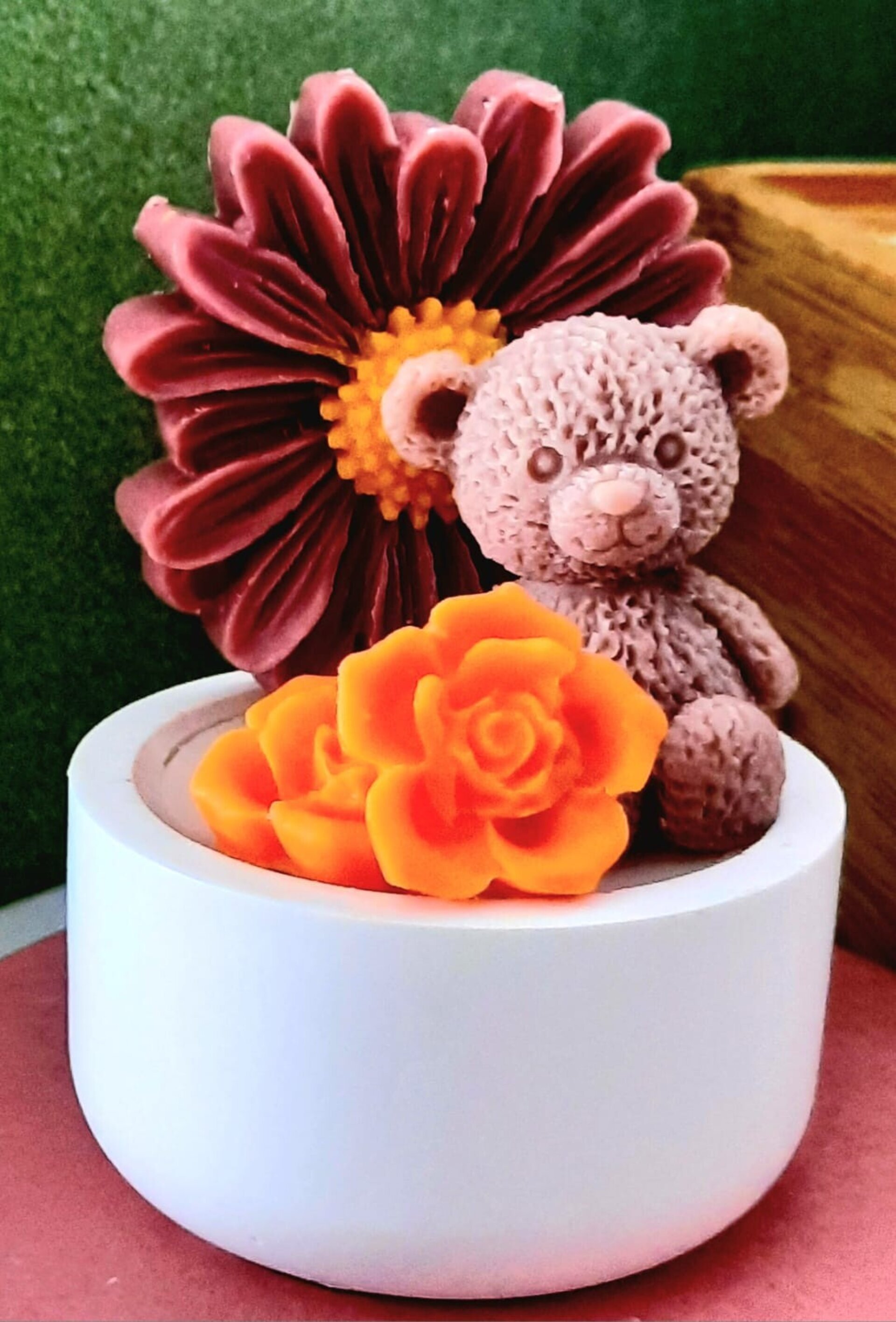 Velas Oso y flores - 2